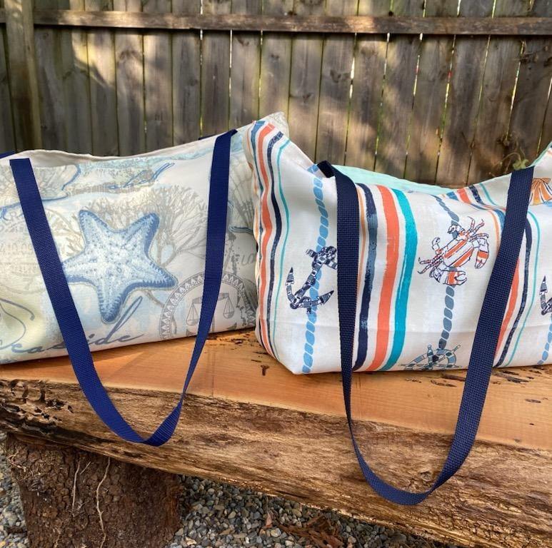 Beach Bag - American Flag Print (Red)