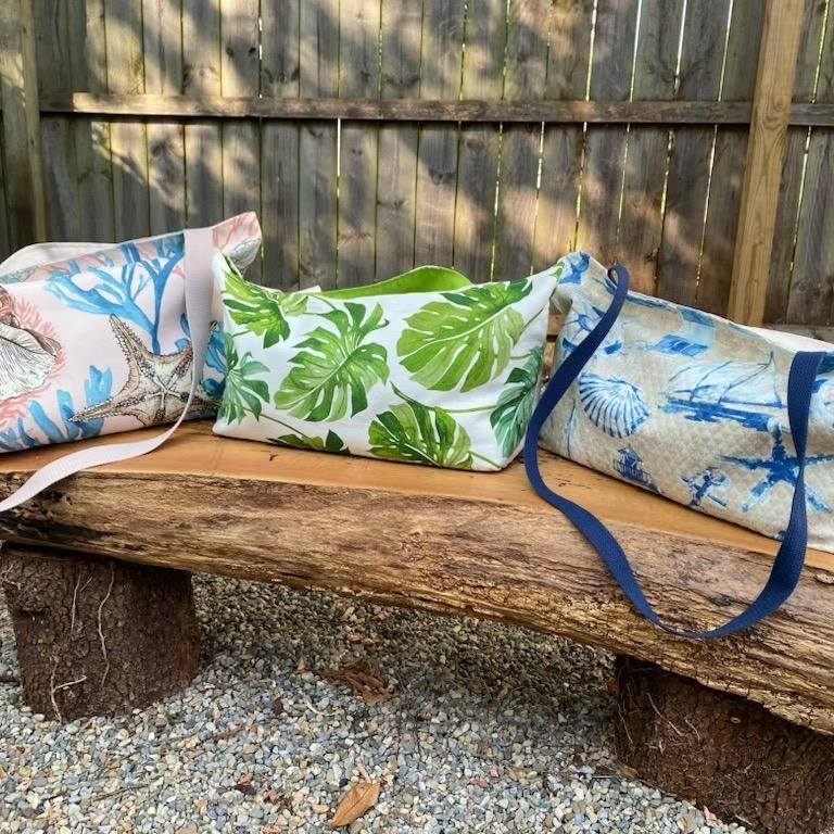 Beach Bag - Leaf Print (Green)
